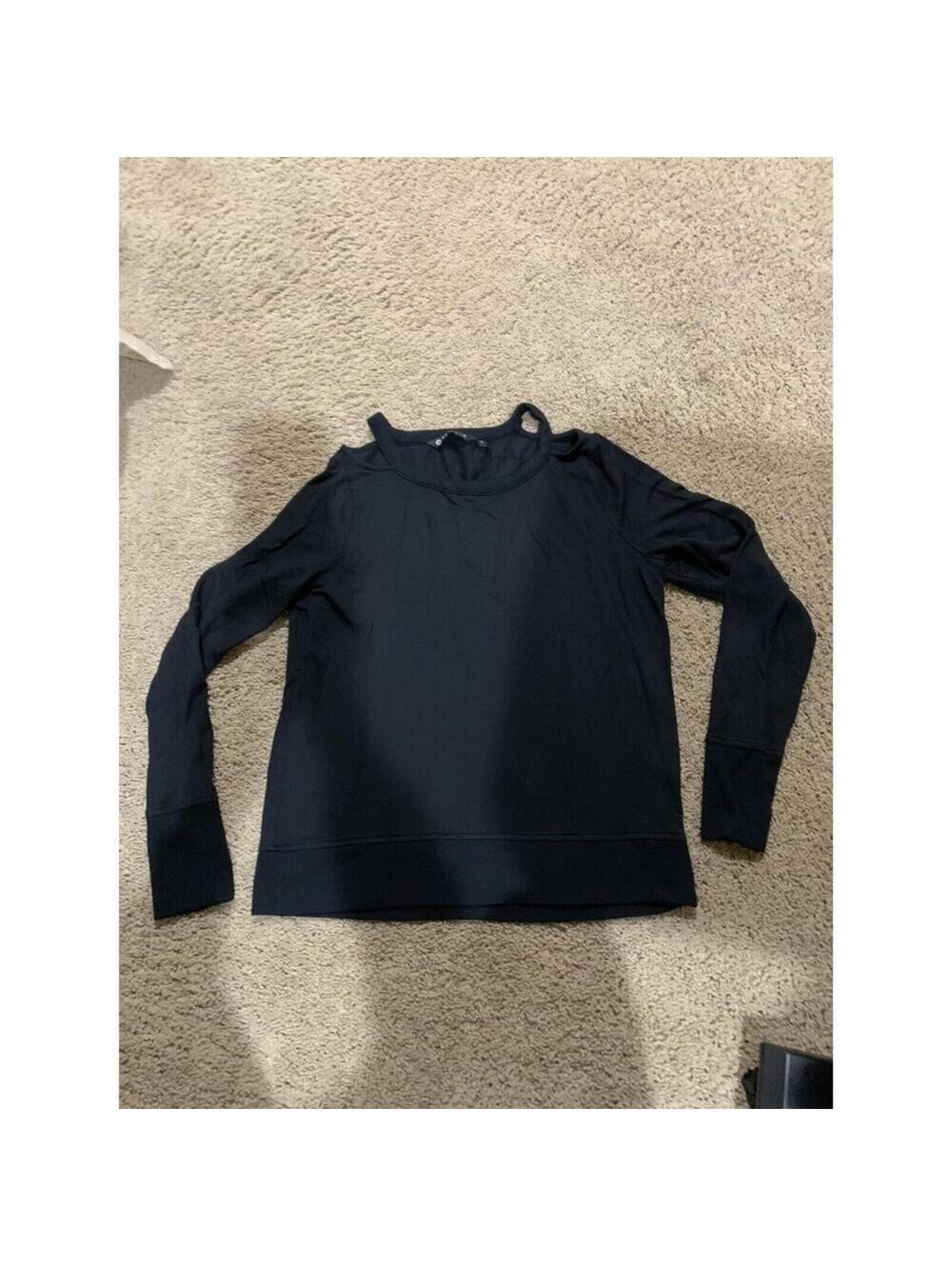 Women's ATHLETA black top sweater blazer XS XSMALL long sleeve shirt